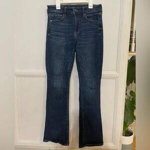 American Eagle Outfitters High Rise Skinny Kick Bootcut Dark Blue Jeans